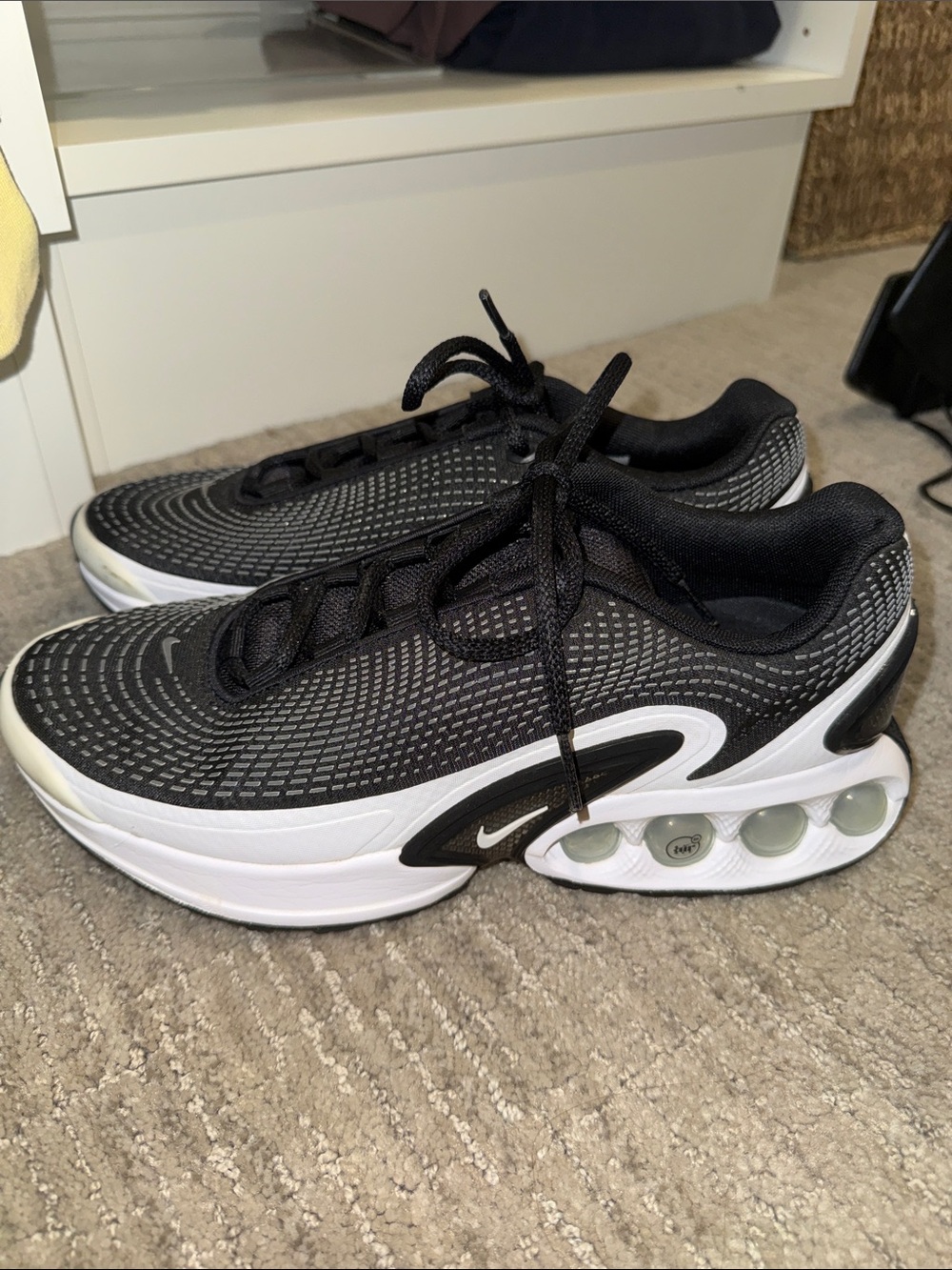 Nike Black and White Women’s Air-Cushioned Sneakers